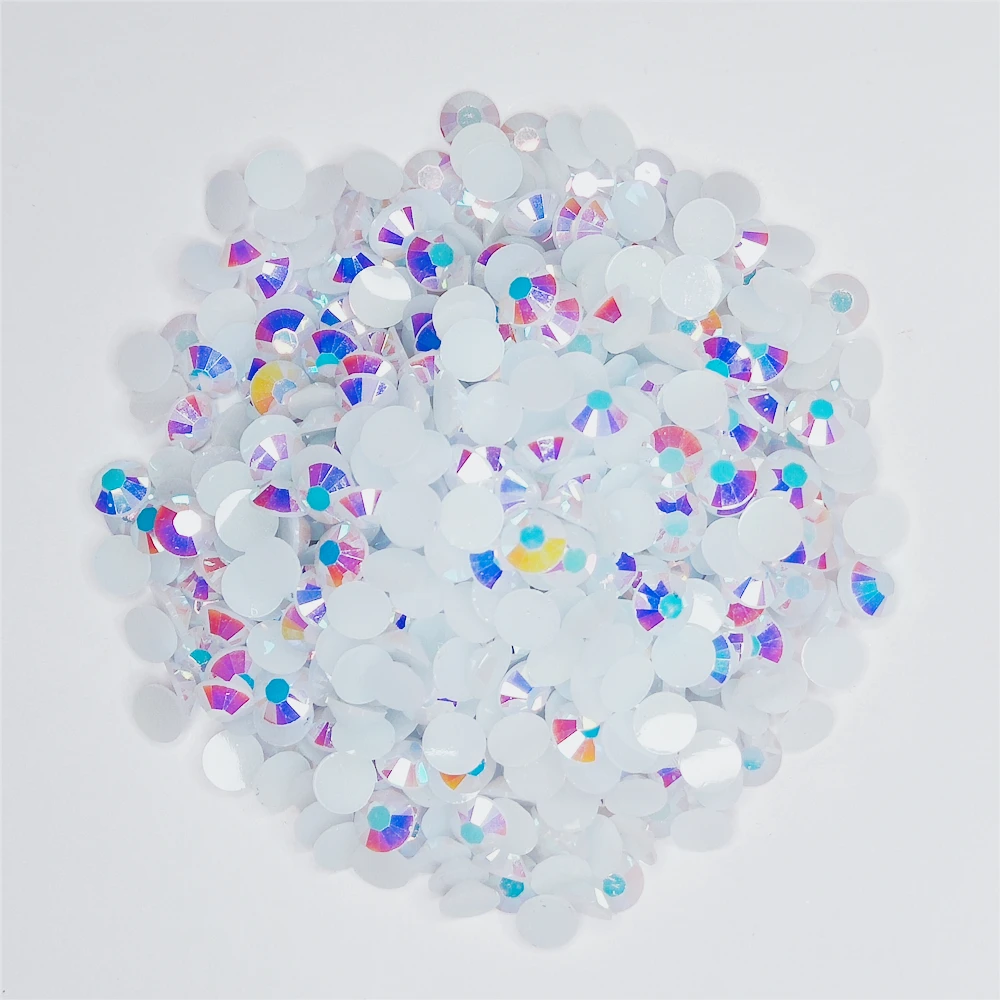 Хорошее качество желе фарфор белый AB Смола плоские бусины 2 мм ~ 6 не горячей