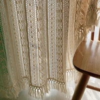 american style rural crochet hollowed out curtain for living room bedroom balcony terrace villa art custom tulle curtain 4