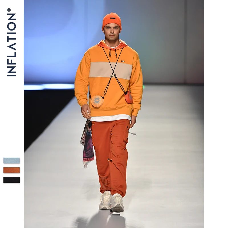 Брюки INFLATION 2020 мужские свободные ветровка в стиле хип хоп с эластичной резинкой