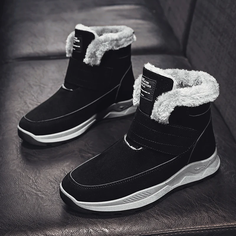 

Мужские хлопковые туфли, зимние плюшевые теплые модные высокие туфли, уличные прогулочные сохраняющие тепло зимние туфли, ретро трендовые ...