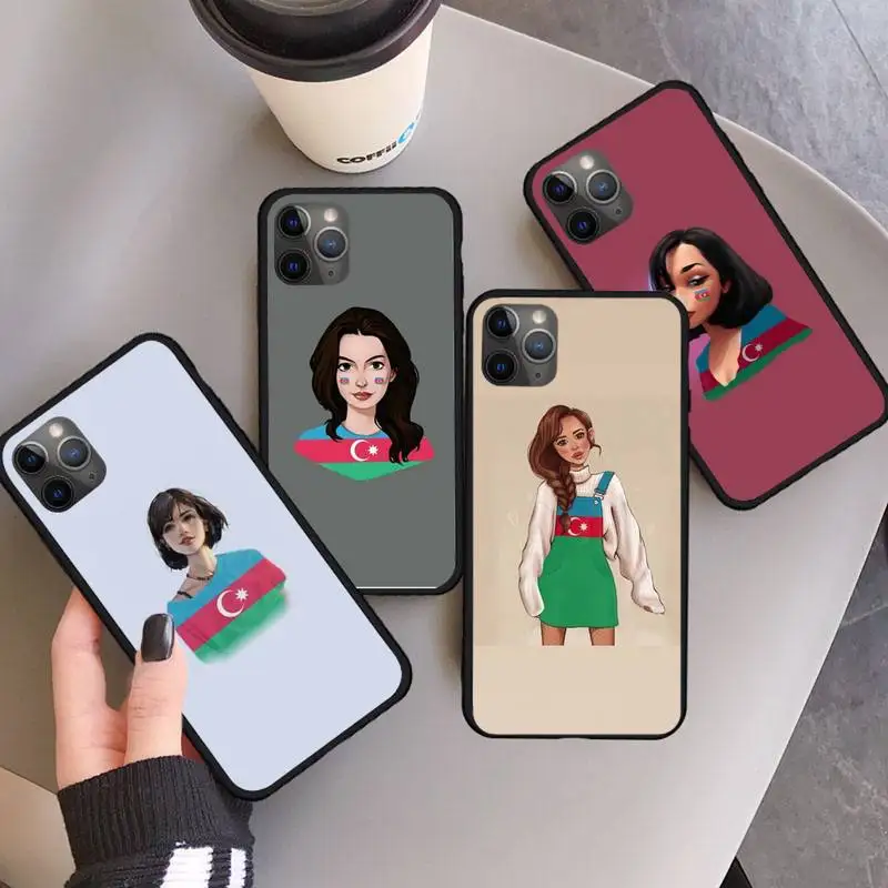 

Azerbaijan buta flag fashion girl Phone Case for iPhone 11 12 mini pro XS MAX 8 7 6 6S Plus X 5S SE 2020 XR