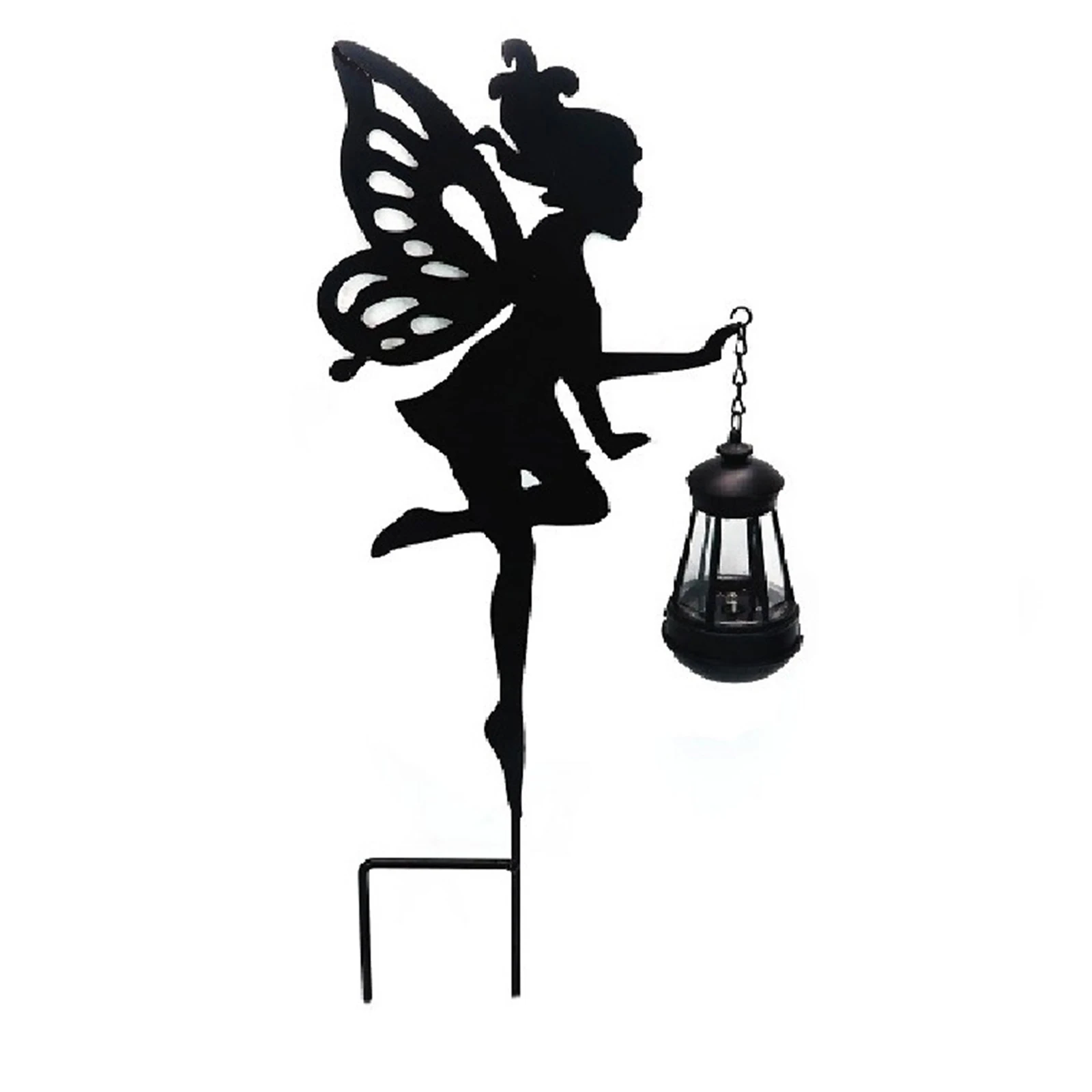 

Solar Fairy Garden Light Metal Elf Silhouette Stake IP44 Waterproof LED Lamp Ground Plug Outdoor Decor for Lawn D1