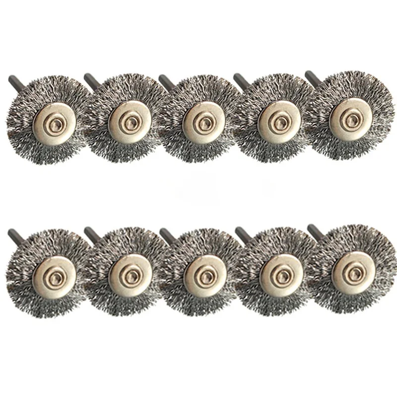 

10* 22mm Wire Wheel Polish Brushes For Rotary Grinder Accessories Tool Replace