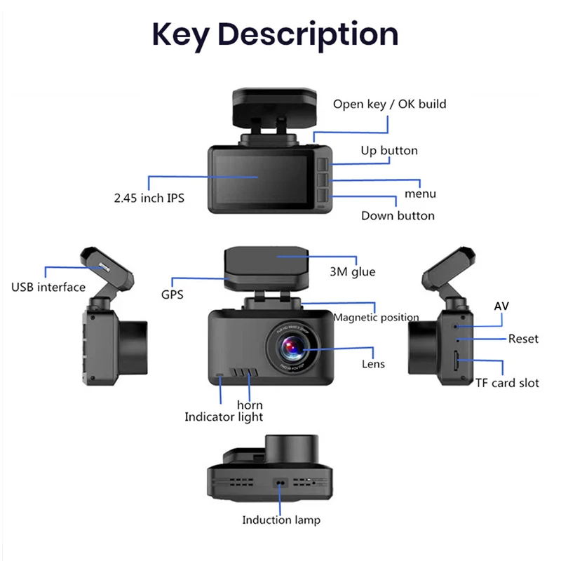 

Car DVR Dash Cam 4K Ultra HD 2.4" Driving Recorder WIFI 3840*2160P 30FPS 170 Wide Angle Detection GPS Tracker Dashcam Registrar