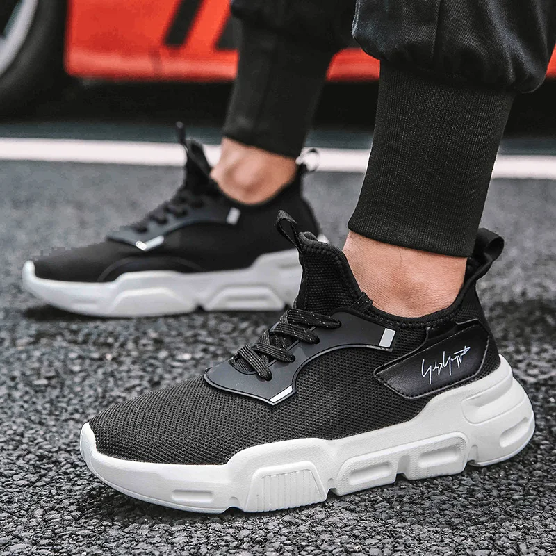 

Fashions Mens Shoes Breathable Lightweight Lace-up Mens Casual Shoes Mesh Mens Sneakers Non-slip Comfortable Summer Rubber