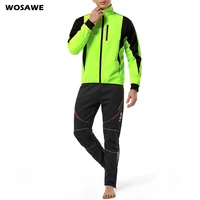 wosawe mens winter thermal fleece set cycling clothes womens jacket suit sport riding bike mtb clothing pants warm sets ropa