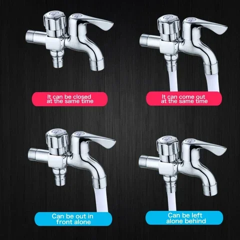 

Copper Washing Machine Tap Wall Mount Chrome Finished Small Tap Decorative Double Garden Faucet Double Using Bibcock Taps