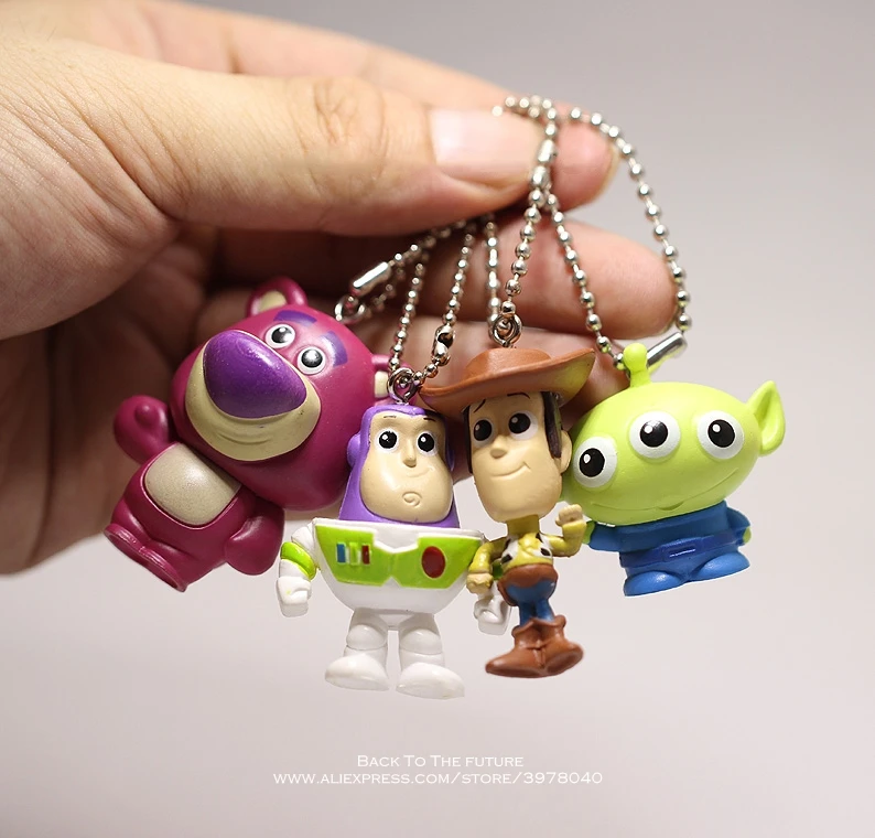 

Disney Toy Story 4 Woody Buzz Lightyear 4cm 4pcs/set Q Version Action Figures mini Dolls Kids Toy model for Children gift