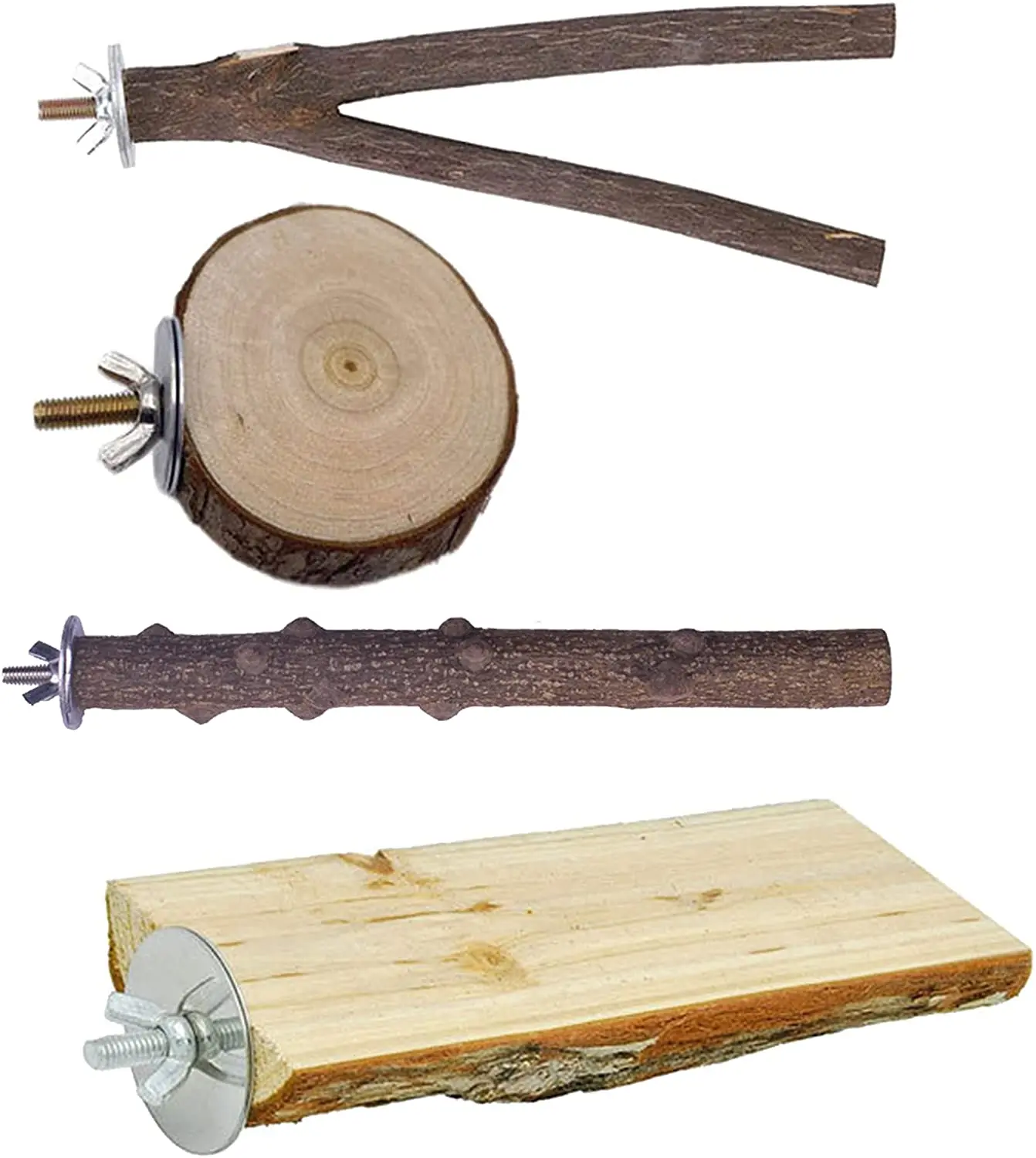 

4 шт., подставка для попугая, из натурального дерева