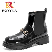 royyna 2022 new designers chunky boots fashion platform boots women ankle boots female high top mental decration botas feminimo