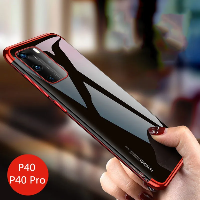 Мягкий чехол Hacrin для Huawei P40 Pro Роскошный прозрачный мягкий силиконовый из ТПУ с