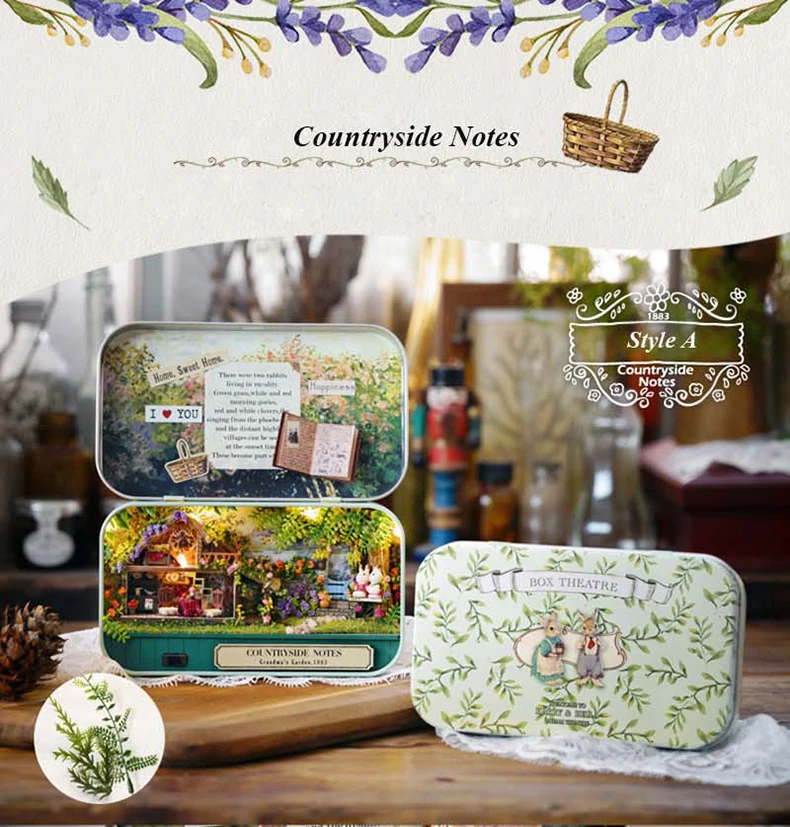 Коробка театр миниатюрная мебель для кукольного дома игрушка DIY миниатюрная кукла домашняя мебель светодиодные игрушки для детей подарок на день рождения V5