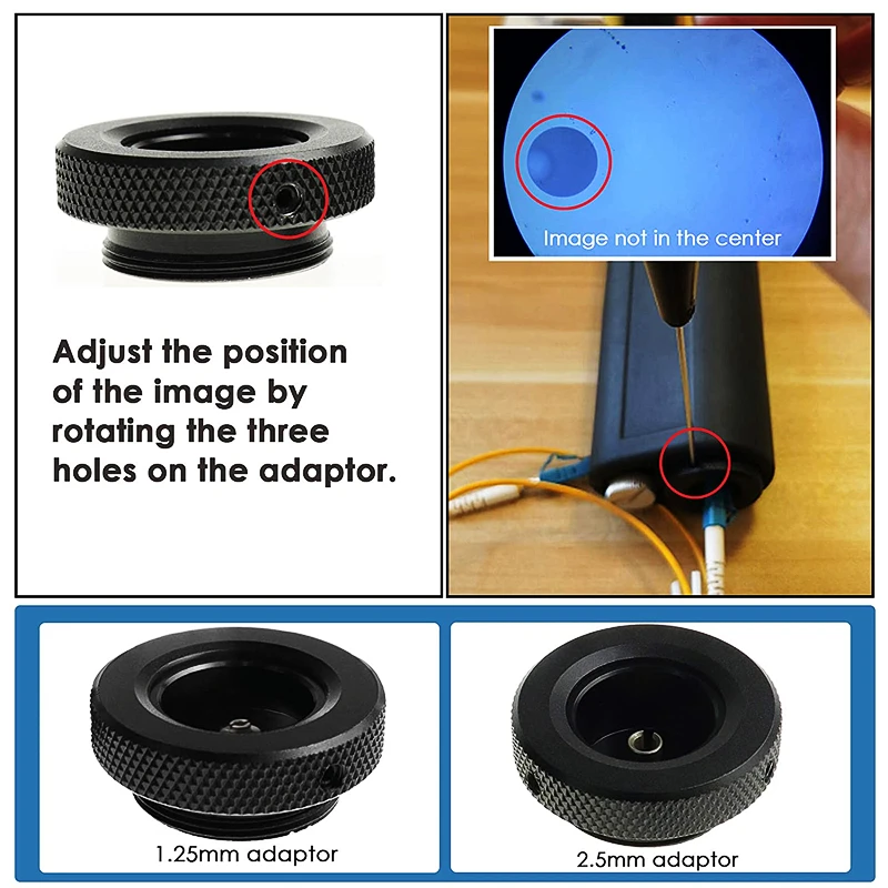400x Handheld Fiber Optical Microscope Inspection For Coaxial Illumination Including 2.5mm And 1.25mm Adapters