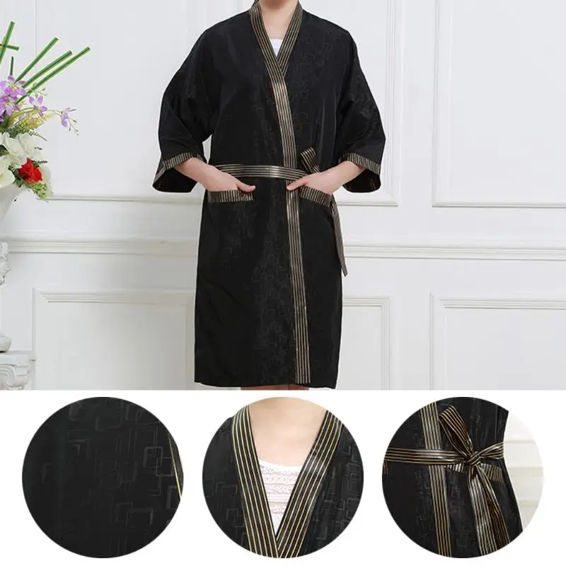 

Fashion Salon Spa Client Gown Kimono Style Waterproof Hair Cutting Gown Smock Wraps Capes X7YB