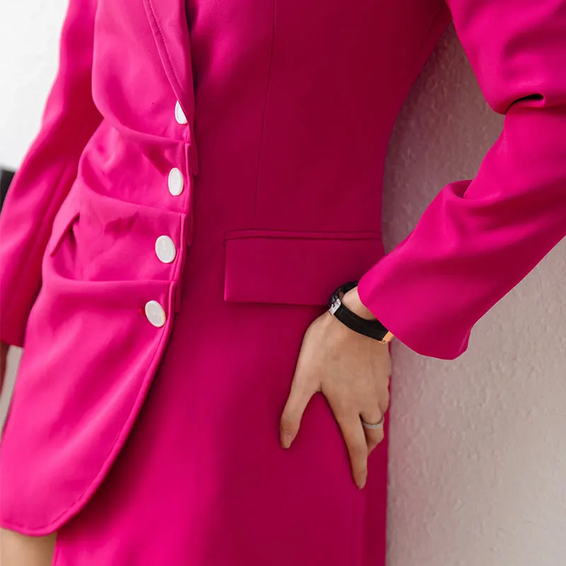 

X-long Casual Blazer Long Sleeves Single Breasted Female Outerwear Chic Tops Women Fashion Office Coats Jackets Spring Autumn