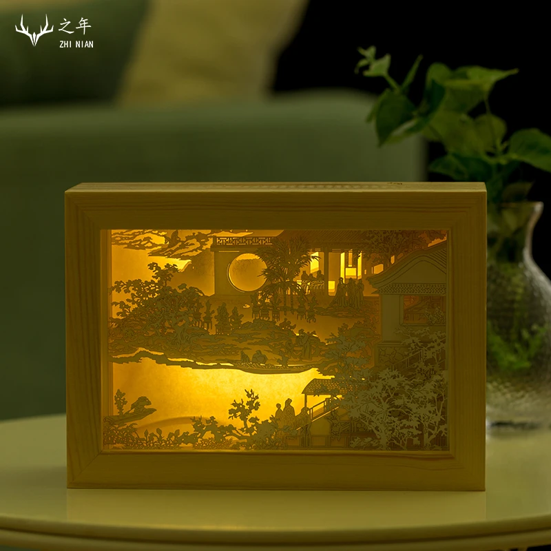 

Creative Products Antique Light and Shadow Paper-Cut Lamp Creative Birthday Gift DIY Handmade Material Package Customization