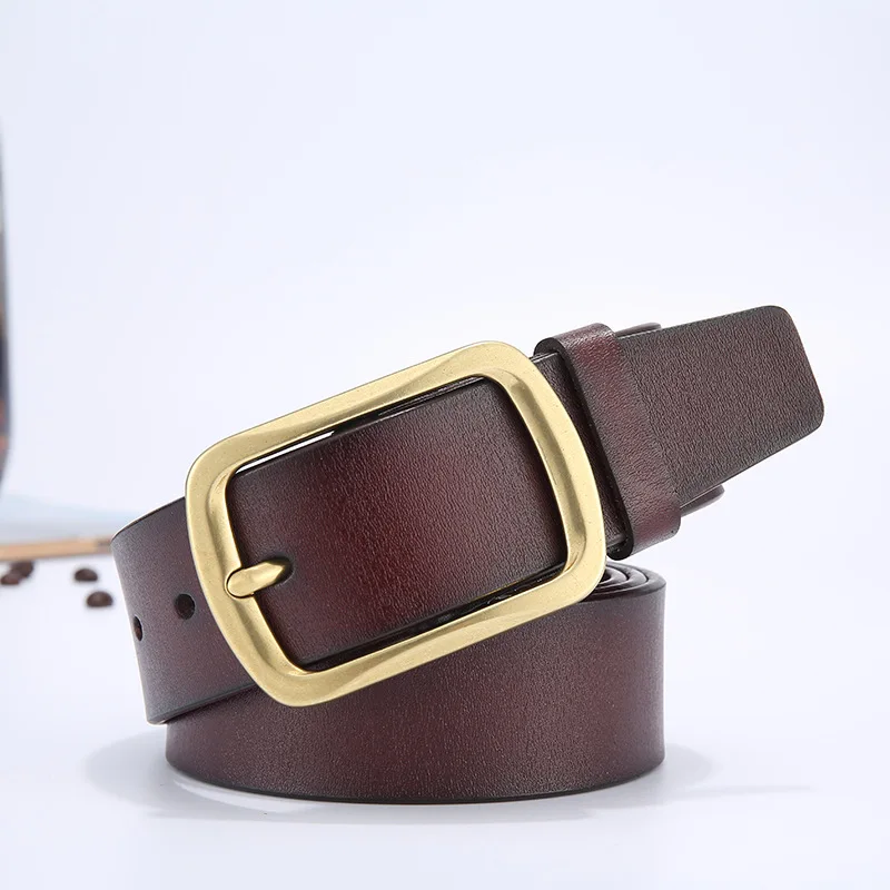 

Belt Men's Leather Automatic Buckle Belts For Young People Simple High-end Leather Pants Belts For Men And Women PD156