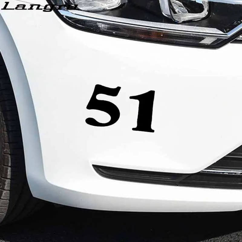 Langru 13 см * 7 9 модная Веселая гонка номер 51 виниловая Автомобильная Наклейка