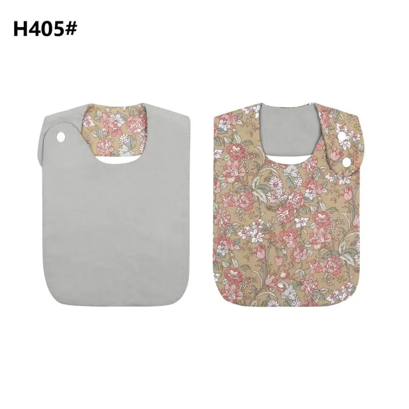 

W3JF Floral Vintage Newborn Double Side Bibs Boys Girls Waterproof Linen Cotton Saliva Towel Baby Shower Gifts