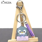 Брелок для ключей с изображением животных крысы пингвина енота медведя