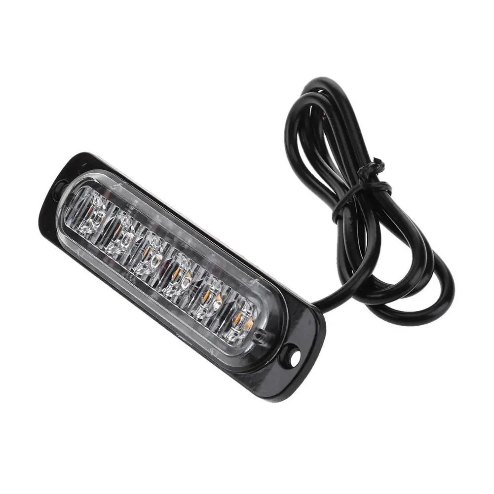 

12-24V 6 LED Slim Flash Light Bar Car Vehicle Emergency Warning Strobe Lamp