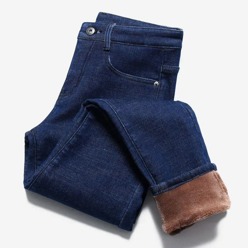 Зимние теплые джинсы для женщин эластичные женские утепленные обтягивающие