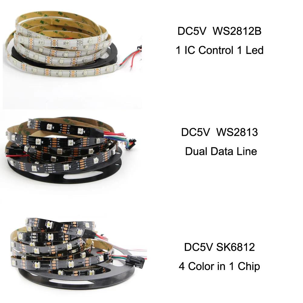 Светодиодная ленсветильник WS2813 ws2812 WS2812B RGB SK6812RGBW 5 в постоянного тока