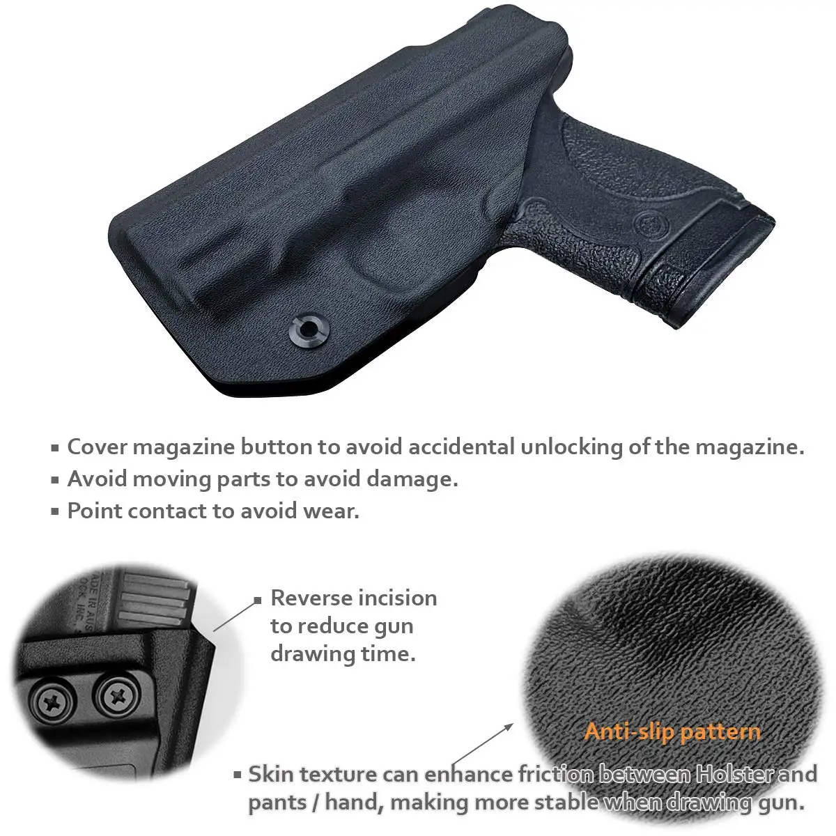 Фото B.B.F Make IWB KYDEX чехол на заказ подходит для: M & P Shield 9 мм/.40 s & w чехол для пистолета Внутри Скрытого Ношения чехол для пистолета №4