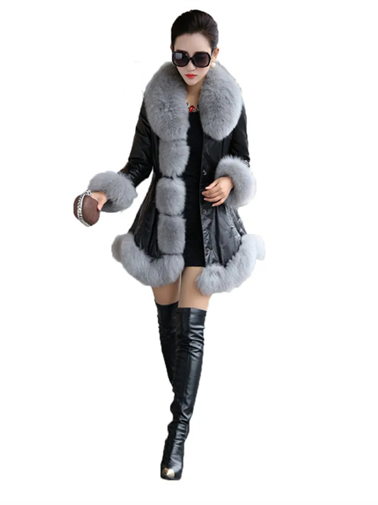 

Long Coat Women Plus Size Jacket Hooded Ladies Coat Faux Fox Fur Coat Warm Thick Fashion Winter Jacket Women Fluffy Jacket