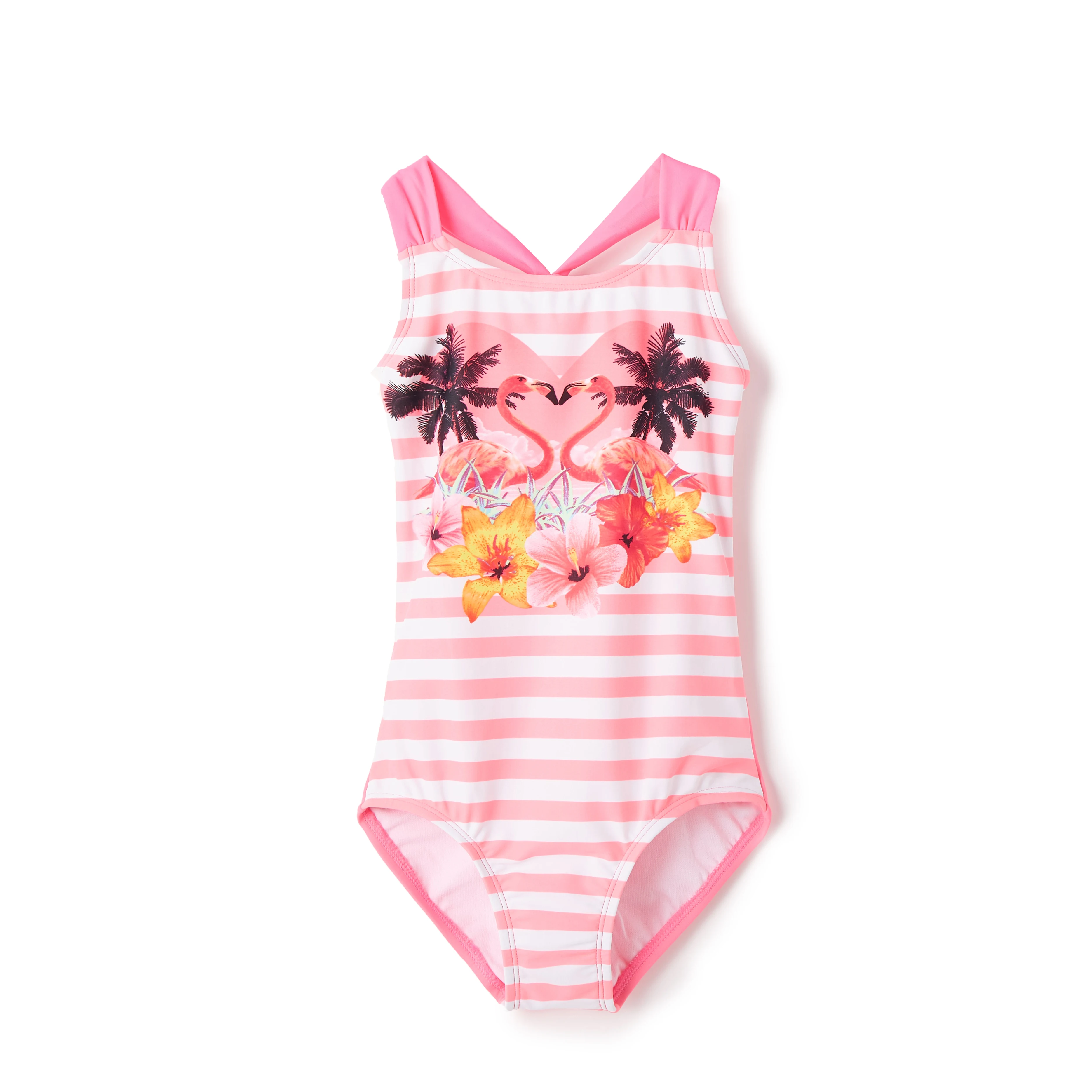 Новинка 2020 милый розовый купальник для девочек 4 14 лет детский Цельный купальный