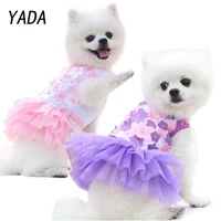 yada fashion pets dog skirt cat clothes springsummer pet clothes teddy bichon pet products peach blossom skirt cotton cw210005