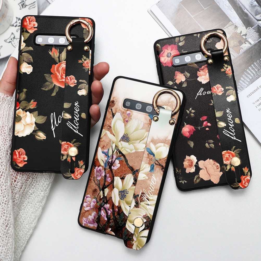 Чехол подставка с ремешком на запястье для Samsung Galaxy A70 A40 A50 A51 A71 S20 FE A7 A9 Note 10 9 8 5 A6 A8