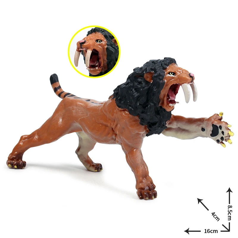 Экшн-фигурка тигра с саблезубчатыми зубьями большого размера кошка-сэви тигр