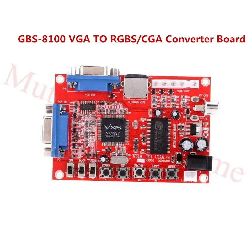 GBS-8100 горячая Распродажа Красный VGA в CGA/CVBS/S-VIDEO конвертер высокой четкости