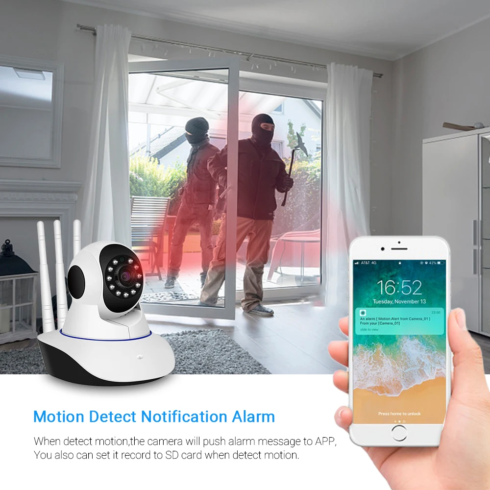 hd1080p smart auto tracking ptz wifi camera two way audio motion detection remote access baby monitor onvif icsee free global shipping