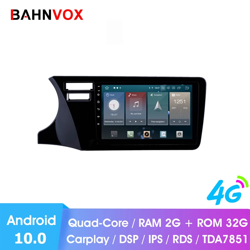 9 &quotandroid 10 0 ОЗУ 2 ГБ Автомобильный gps dvd плеер для honda city LHD 2014 2017 Автомагнитола