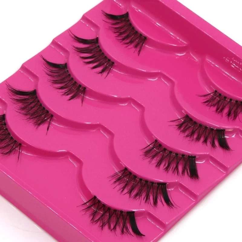 

False Eyelashes Natural Crisscross Messy Thick Soft cilios postiço 100% Handmade Transparent Stems Makeup Lashes