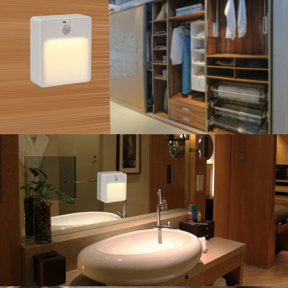 

Automatic LED PIR Motion Sensor Wall Lamp Bathroom Bedroom Night Light