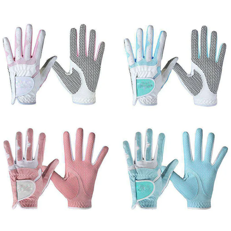 

Женские нескользящие перчатки для гольфа, дышащие мягкие спортивные перчатки из микрофибры с гранулами для левой и правой руки