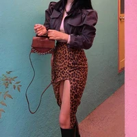 2021 woman casual skirt isinbobo sexy high waist skirts women y2k short dress leopard snakeskin short dresses kpop slim suede
