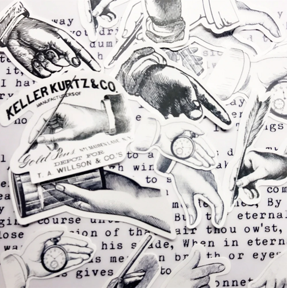 22 шт./компл. Ретро винтажный черно белый дамский ручной бумажный стикер набор для