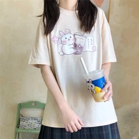 japanese kawaii fashion t shirts women 2021 summer soft girls tshirt cute bunny anime tops female t shirt aesthetic graphic tees
