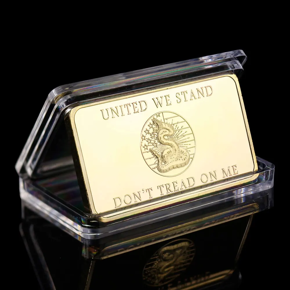 

United States of America Liberty Bell 1776Kennedy United We Stand Dont Tread on Me Commemorative Coin Plated Gold Bar Collection