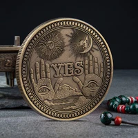 decision currency metal commemorative coin gothic yes no letter coin classic magic tricks toys children kids adults toys
