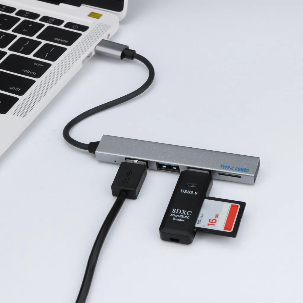 Usb хаб 2 0 USB 3 1 Type C к 3USB Высокоскоростной в портовый с картридером TF для планшета