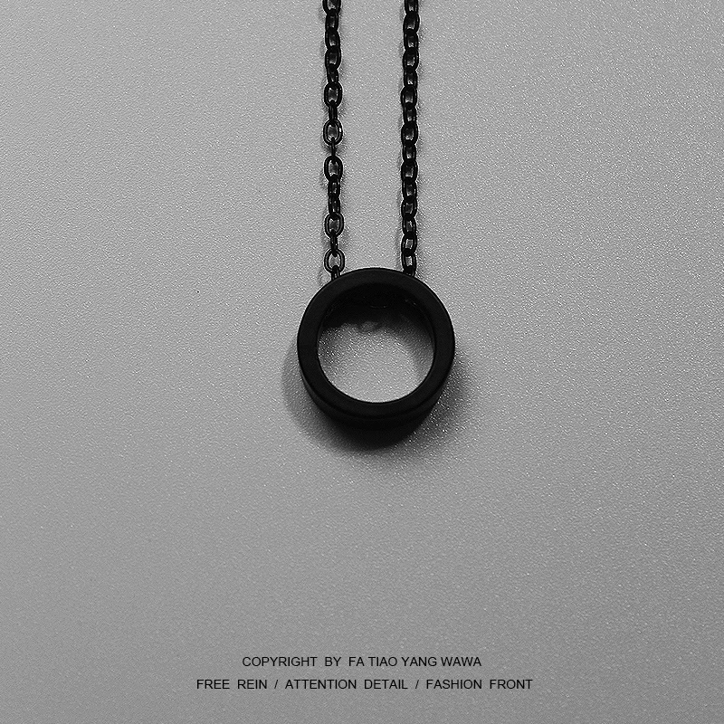 

Circle geometric dark necklace