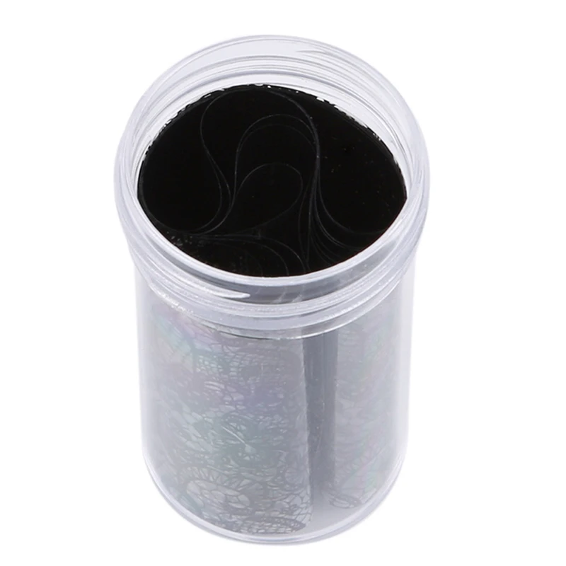 Черная кружевная фольга для нейл-арта сексуальные обертывания клей клея слайдер