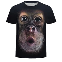 2021 fashion new smart orangutan 3d printing mens short sleeved street and lane trend t shirt pattern clothing