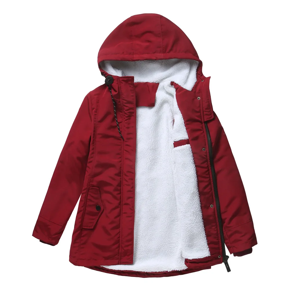2021 Autumn Winter New Warm Cotton-padded Jacket Women's Warmth Plus Velvet Coat Thick Female Outerwear Casual Hooded Jacket
