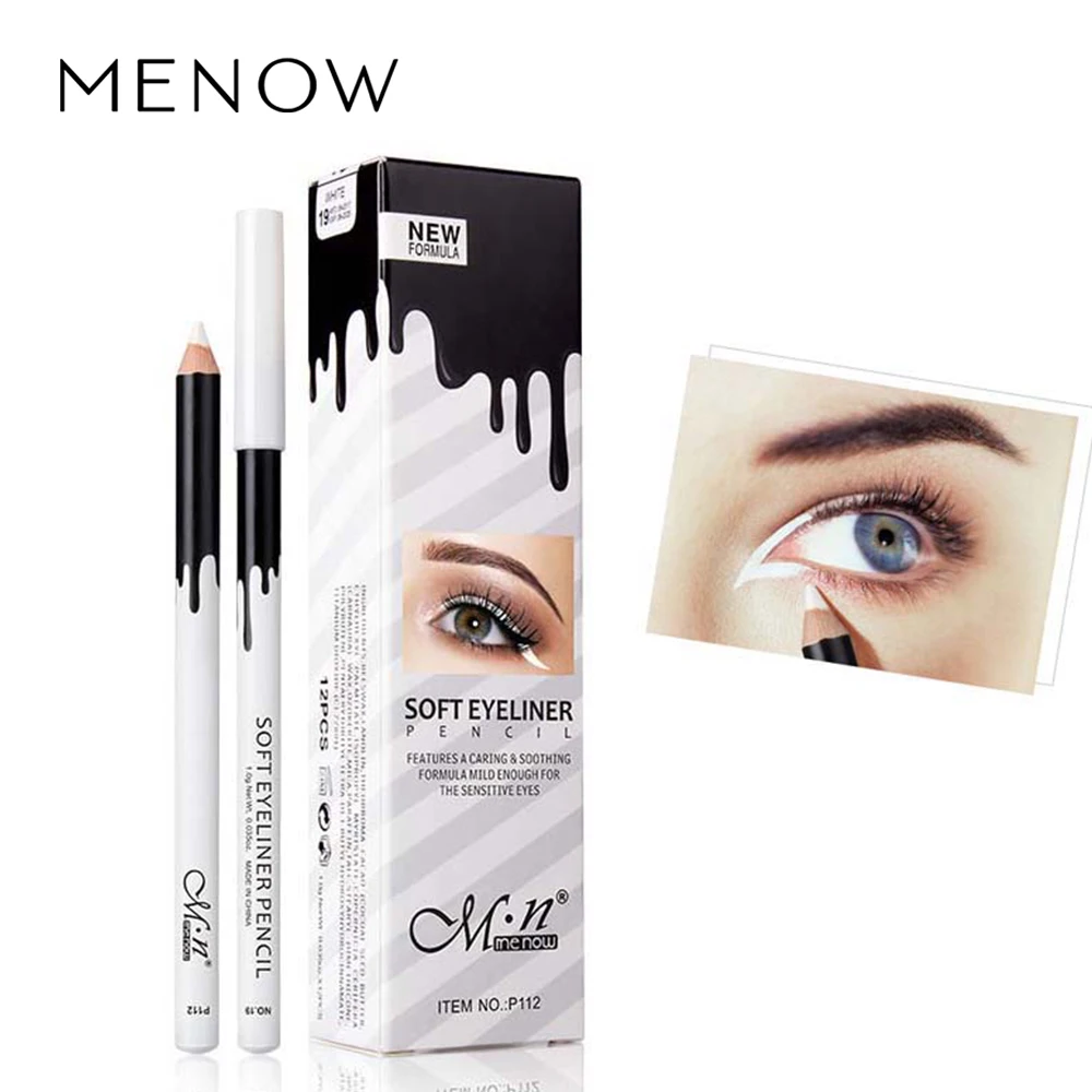 

12Pcs/box White Eyeliner Waterproof Eyeliner Pencil Smooth High Gloss Eyeshadow Cosmetics Eye Brightener Makeup Tools